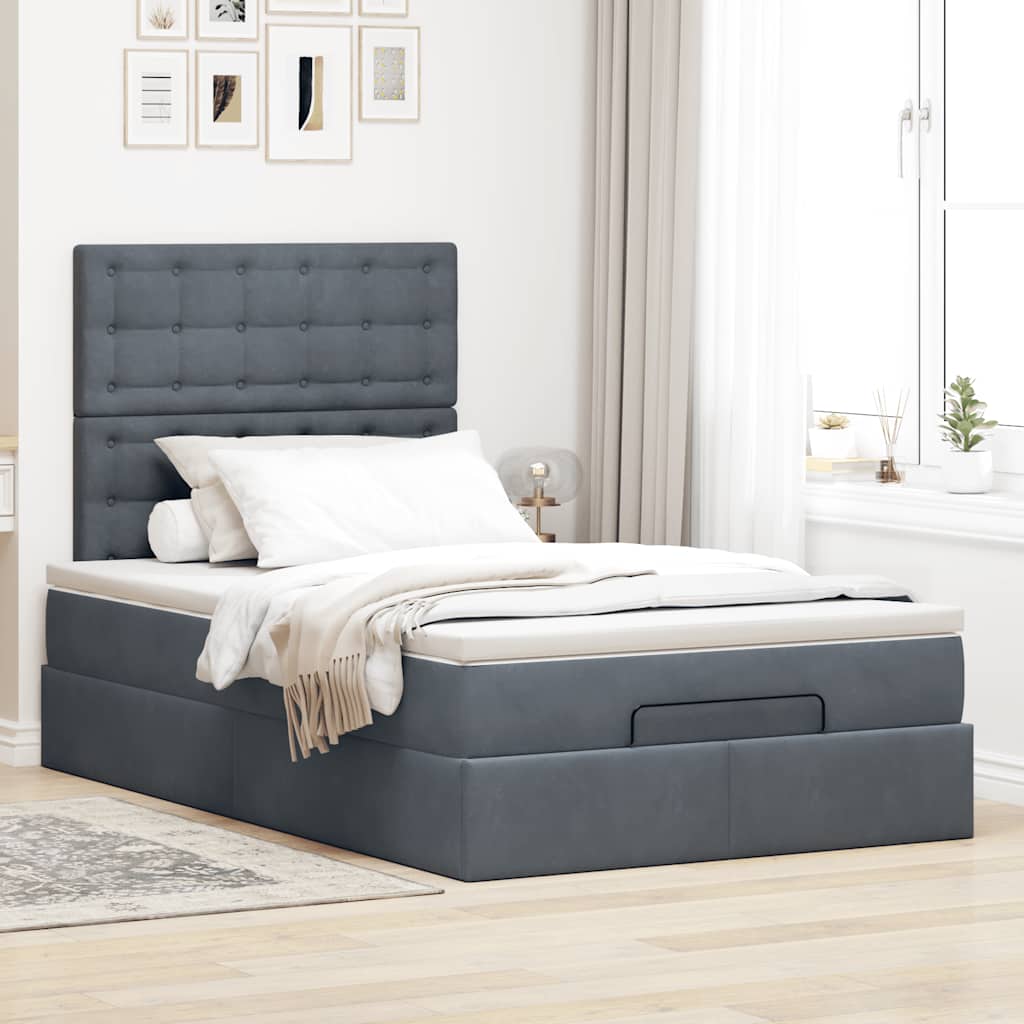 Struttura Letto Pouf con Materassi 80x200 cm Velluto | homemem39