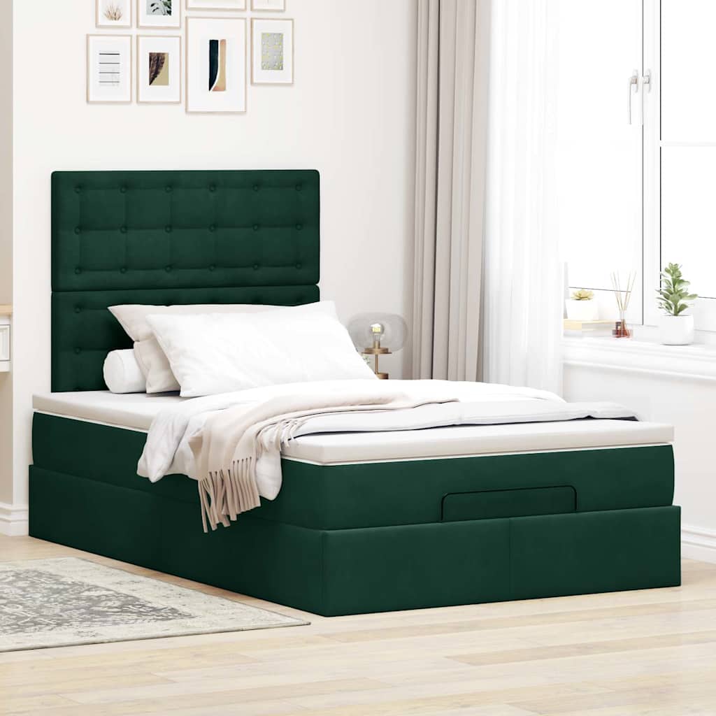 Struttura Letto Pouf con Materassi 120x190 cm Velluto | homemem39