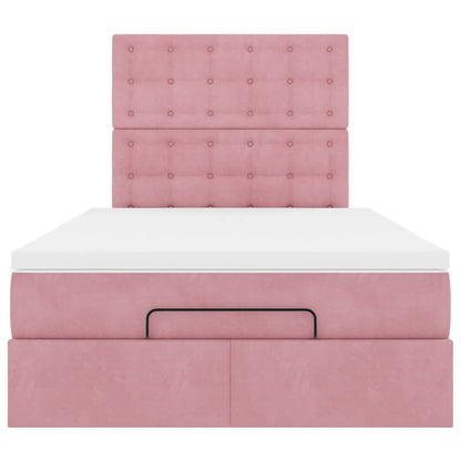 Struttura Letto Pouf con Materassi Rosa 120x190 cm Velluto | homemem39