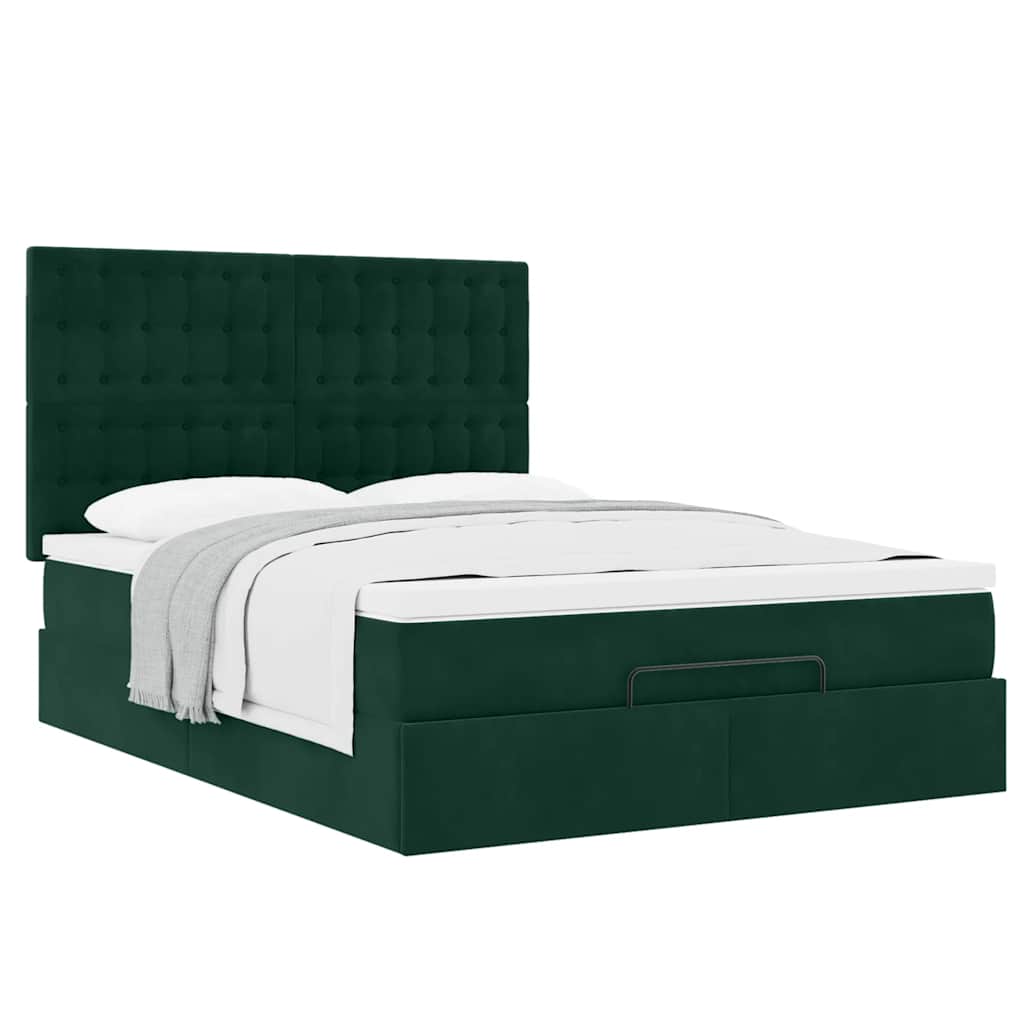 Struttura Letto Pouf con Materassi 140x190 cm in Velluto | homemem39
