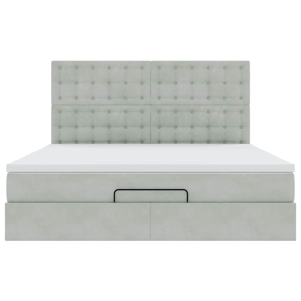 Struttura Letto Pouf con Materassi 160x200 cm in Velluto