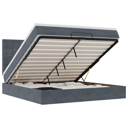 Struttura Letto Pouf con Materassi 160x200 cm in Velluto