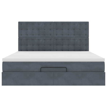 Struttura Letto Pouf con Materassi 160x200 cm in Velluto