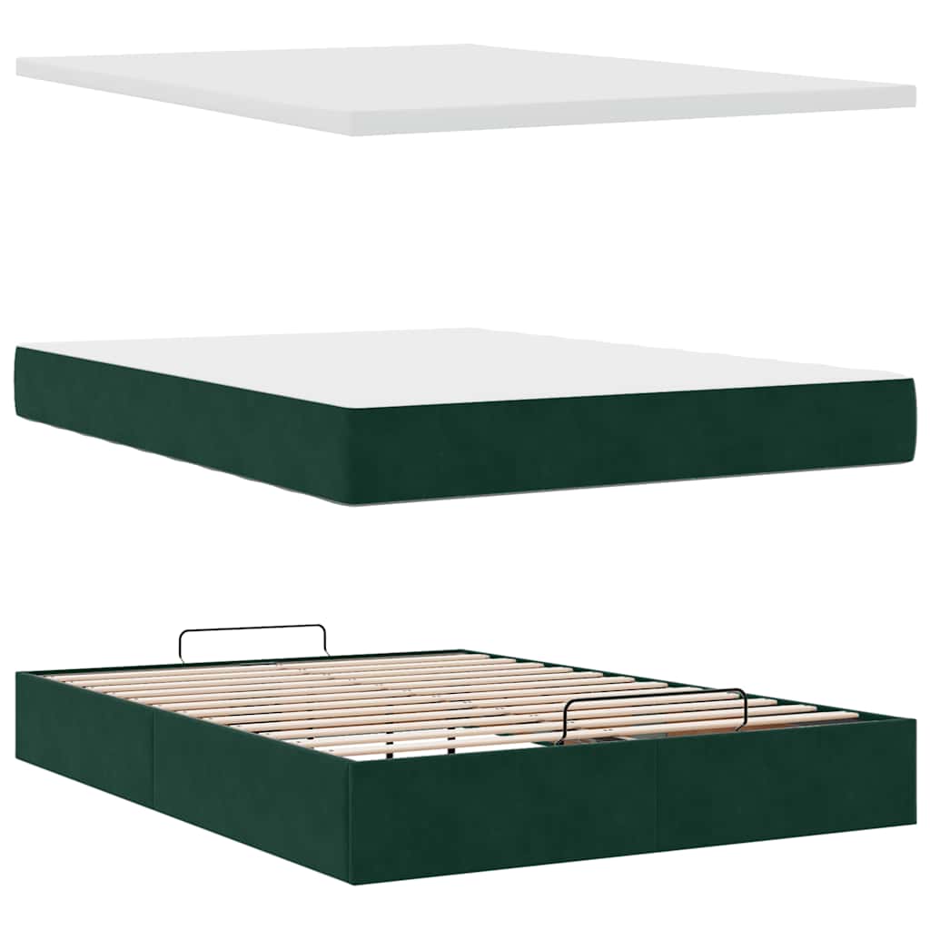 Struttura Letto Pouf con Materassi 160x200 cm Velluto | homemem39