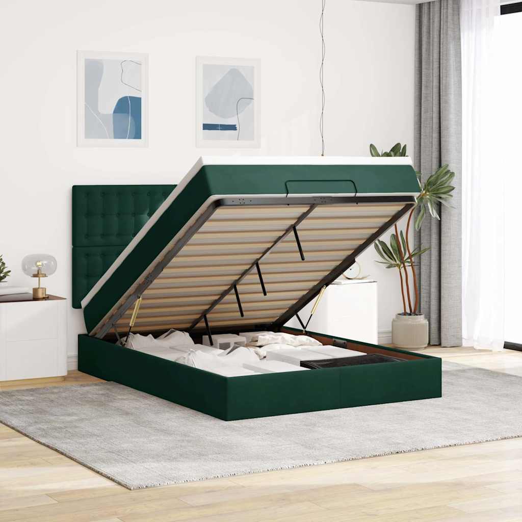 Struttura Letto Pouf con Materassi 160x200 cm Velluto | homemem39
