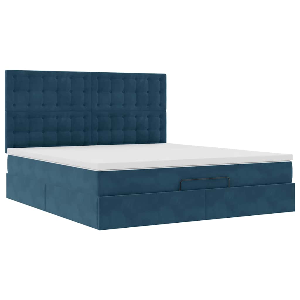 Struttura Letto Pouf con Materassi 160x200 cm Velluto | homemem39