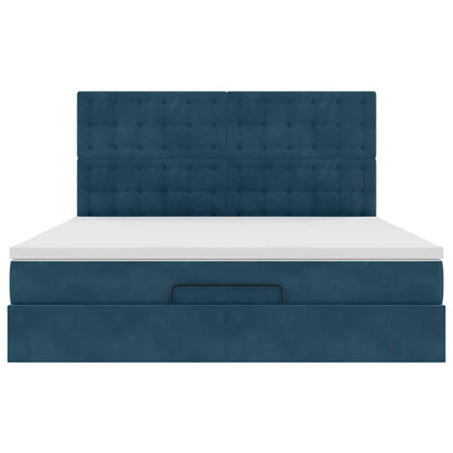 Struttura Letto Pouf con Materassi 160x200 cm Velluto | homemem39