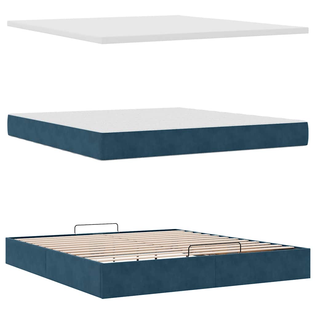 Struttura Letto Pouf con Materassi 160x200 cm Velluto | homemem39