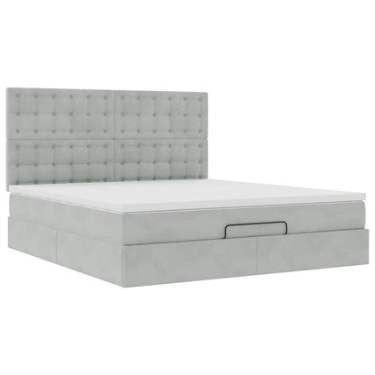 Struttura Letto Pouf con Materassi 180x200 cm Velluto - homemem39