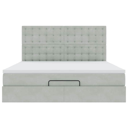 Struttura Letto Pouf con Materassi 180x200 cm Velluto