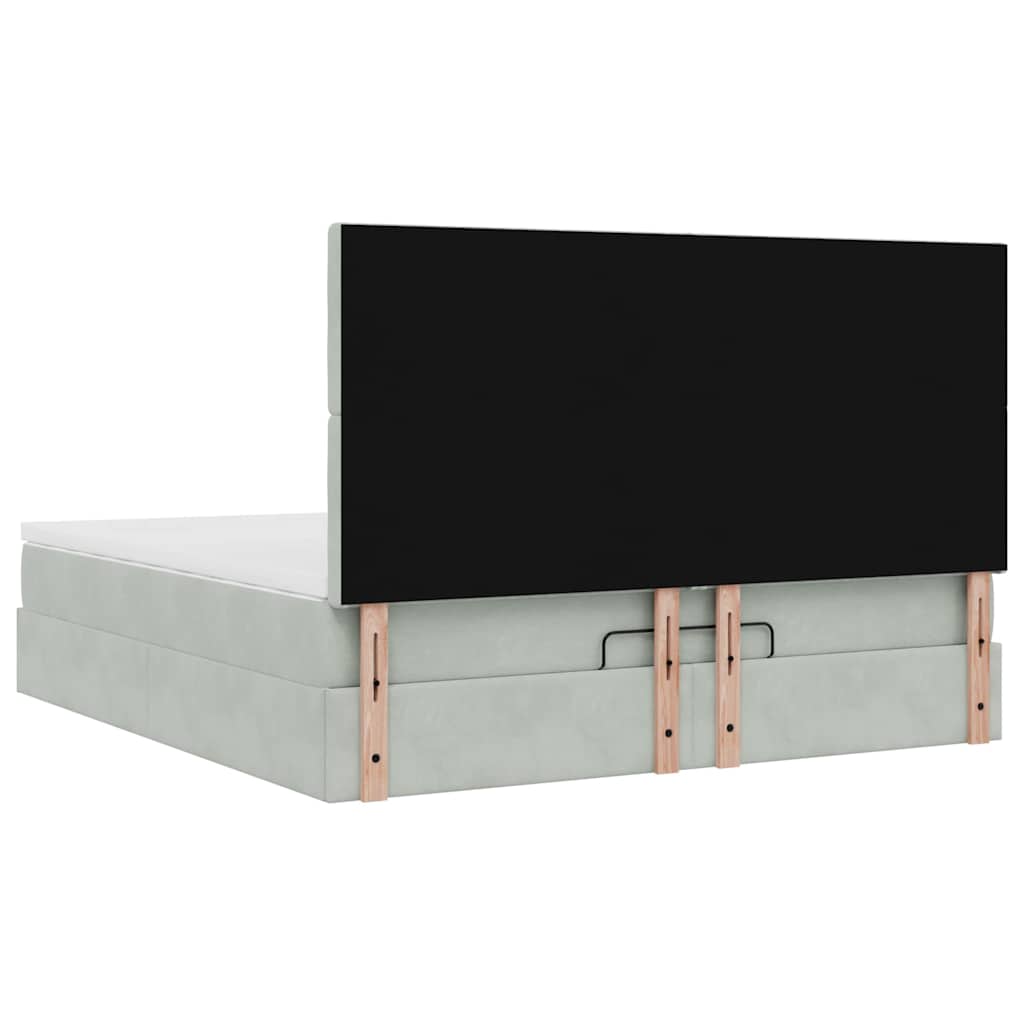 Struttura Letto Pouf con Materassi 180x200 cm Velluto - homemem39