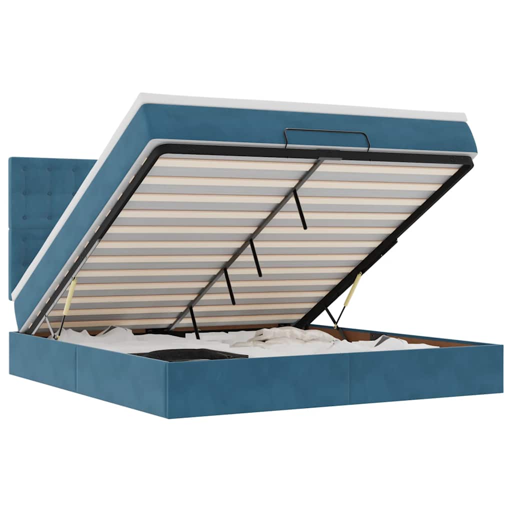 Struttura Letto Pouf con Materassi 180x200 cm Velluto - homemem39