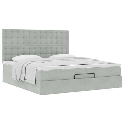 Struttura Letto Pouf con Materassi 200x200 cm Velluto | homemem39