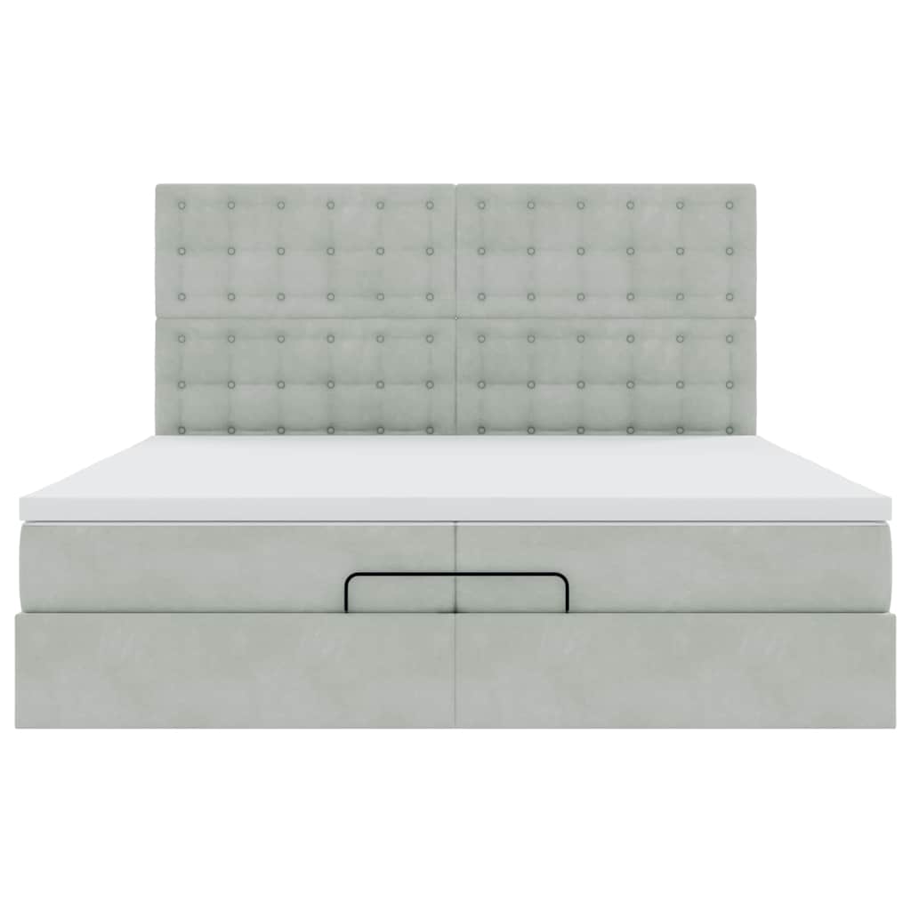 Struttura Letto Pouf con Materassi 200x200 cm Velluto | homemem39