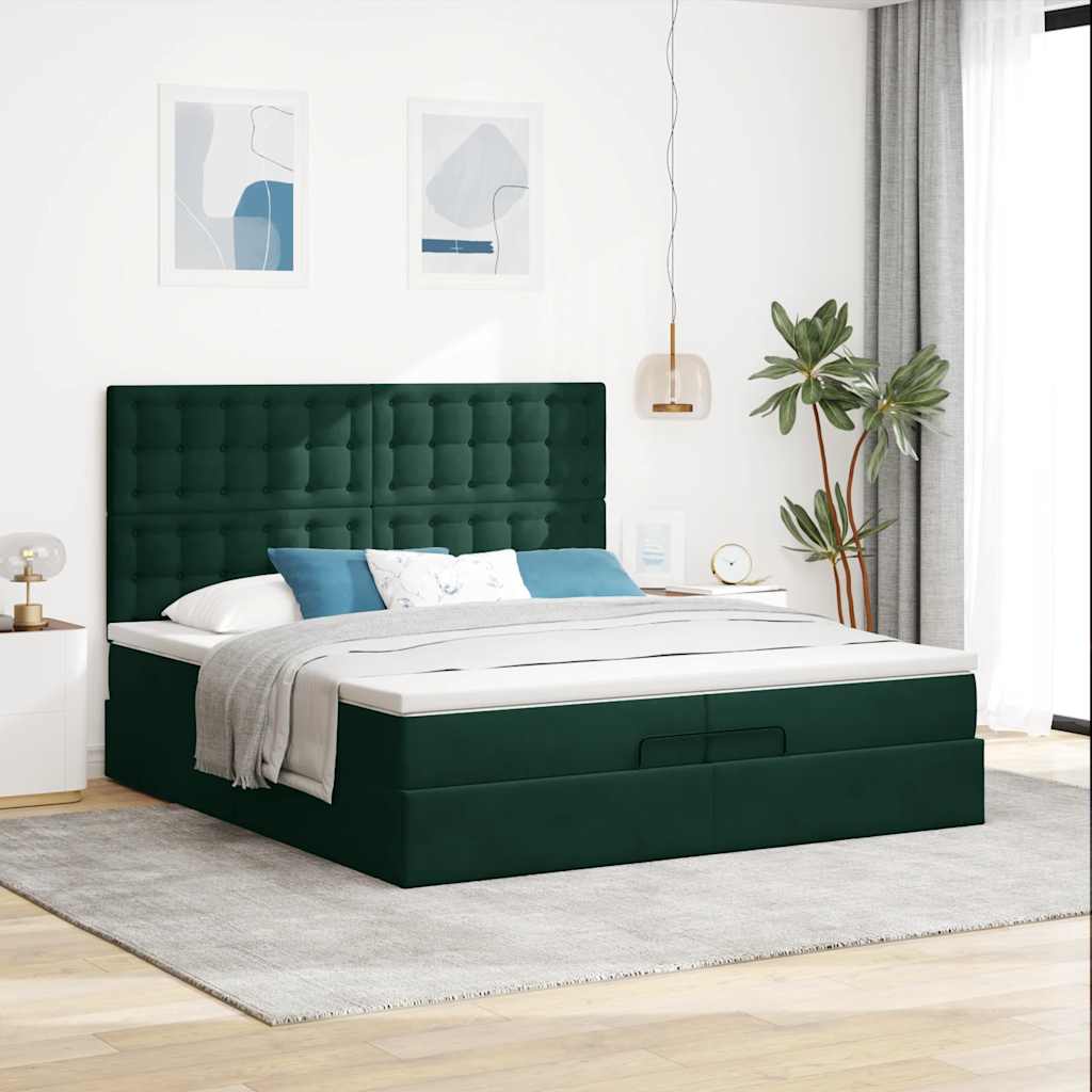 Struttura Letto Pouf con Materassi 200x200 cm Velluto | homemem39