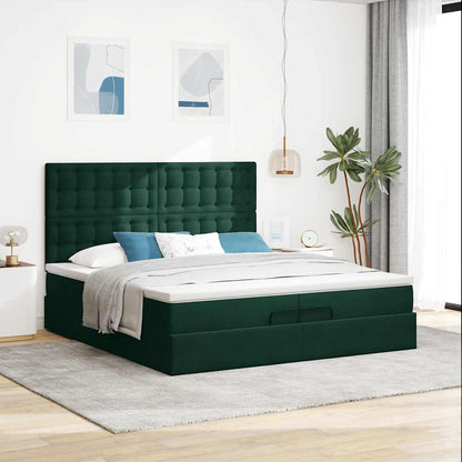 Struttura Letto Pouf con Materassi 200x200 cm Velluto | homemem39