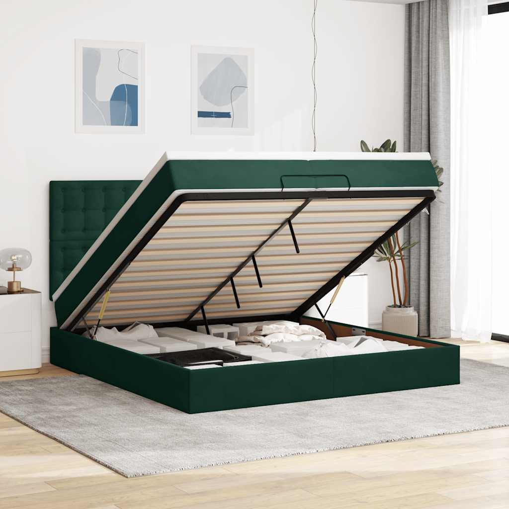 Struttura Letto Pouf con Materassi 200x200 cm Velluto | homemem39