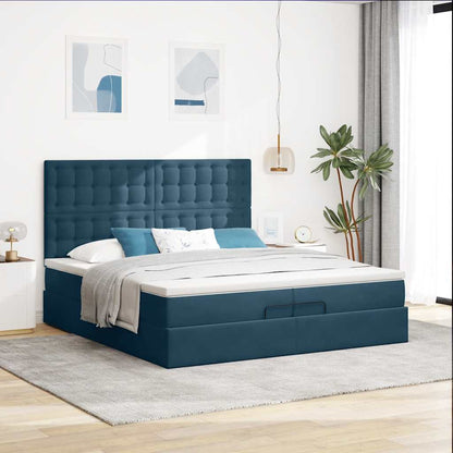 Struttura Letto Pouf con Materassi 200x200 cm Velluto