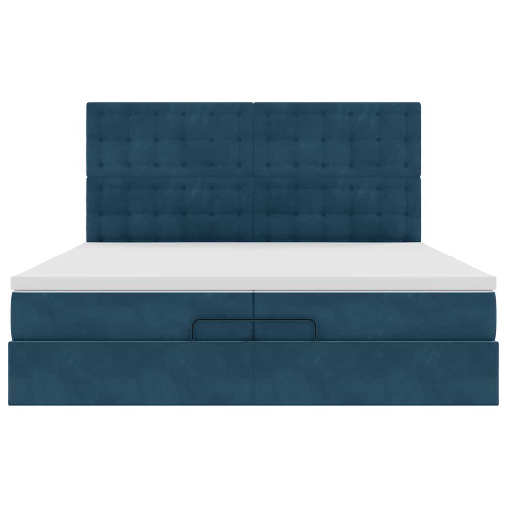Struttura Letto Pouf con Materassi 200x200 cm Velluto