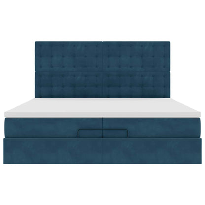 Struttura Letto Pouf con Materassi 200x200 cm Velluto