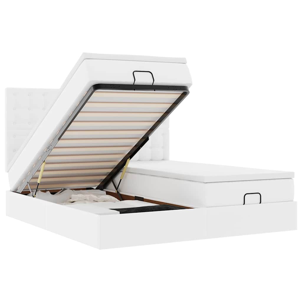 Struttura Letto Pouf con Materassi 180x200 cm Similpelle