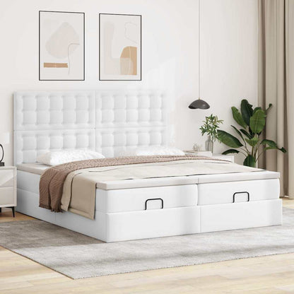Struttura Letto Pouf con Materassi 200x200 cm Similpelle | homemem39