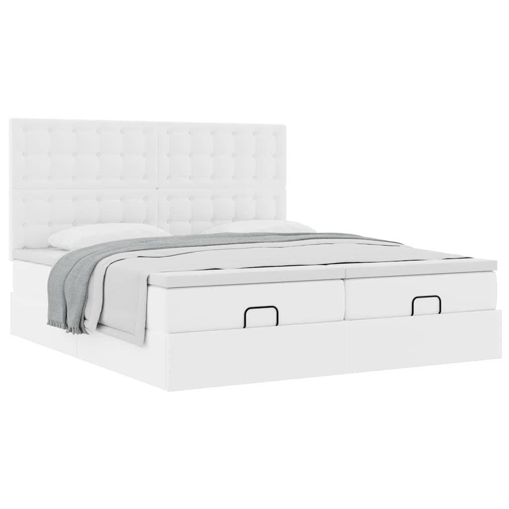 Struttura Letto Pouf con Materassi 200x200 cm Similpelle | homemem39