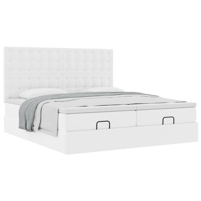 Struttura Letto Pouf con Materassi 200x200 cm Similpelle | homemem39