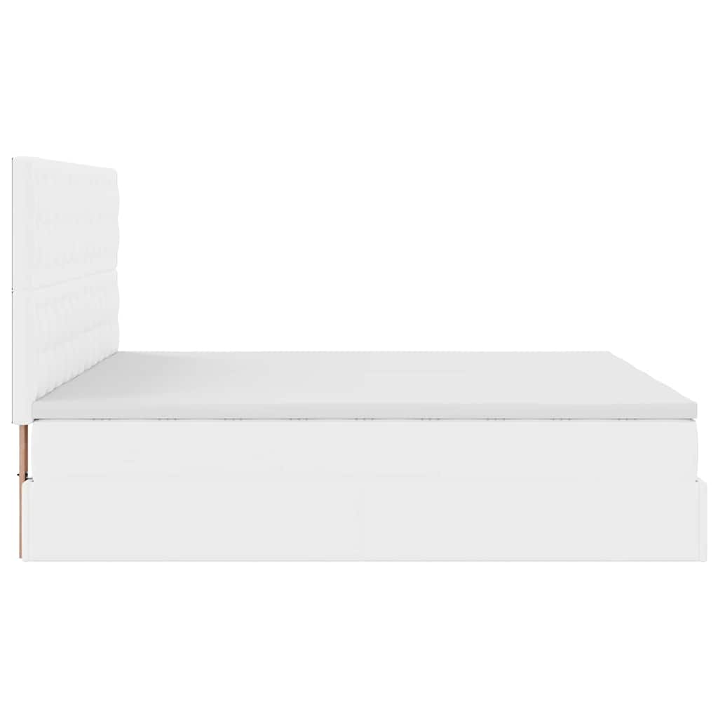 Struttura Letto Pouf con Materassi 200x200 cm Similpelle | homemem39