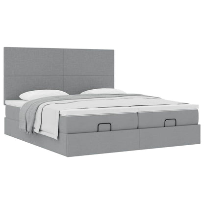 Struttura Letto Pouf con Materassi 160x200 cm in Tessuto | homemem39