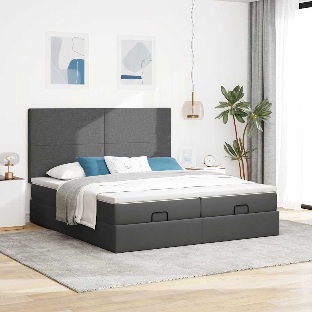 Struttura Letto Pouf con Materassi 160x200 cm in Tessuto | homemem39