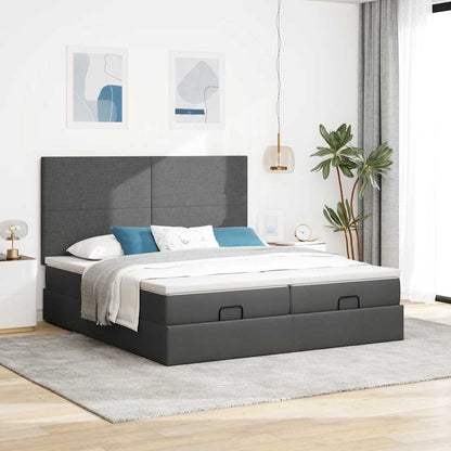 Struttura Letto Pouf con Materassi 160x200 cm in Tessuto | homemem39