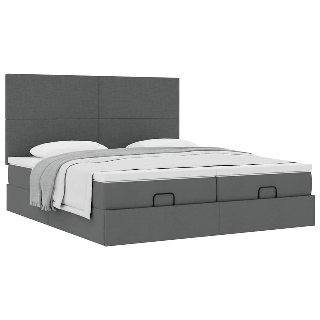 Struttura Letto Pouf con Materassi 160x200 cm in Tessuto | homemem39