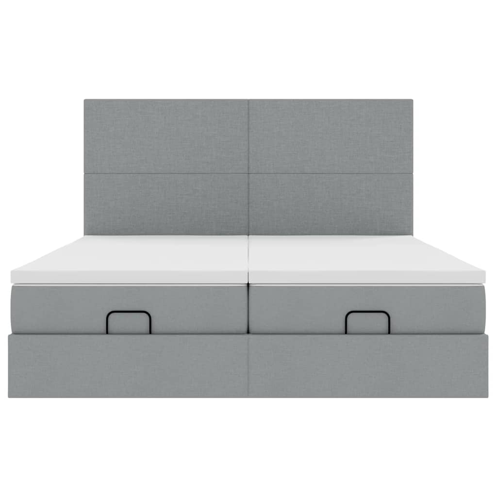 Struttura Letto Pouf con Materassi 180x200 cm in Tessuto - homemem39