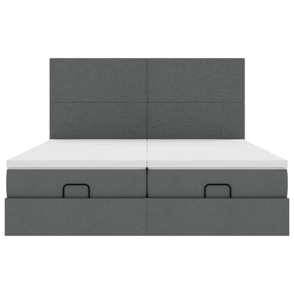 Struttura Letto Pouf con Materassi 180x200 cm in Tessuto - homemem39