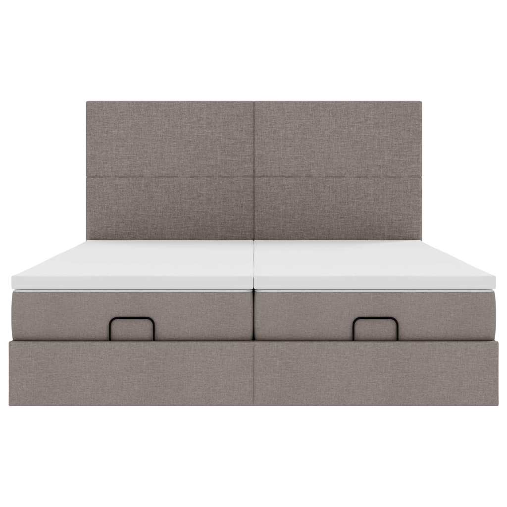 Struttura Letto Pouf con Materassi Tortora 180x200cm in Tessuto | homemem39