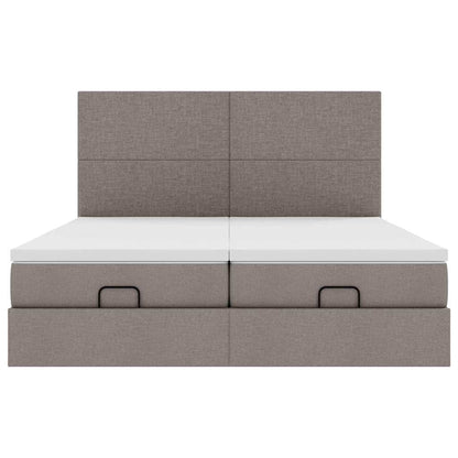 Struttura Letto Pouf con Materassi Tortora 180x200cm in Tessuto | homemem39