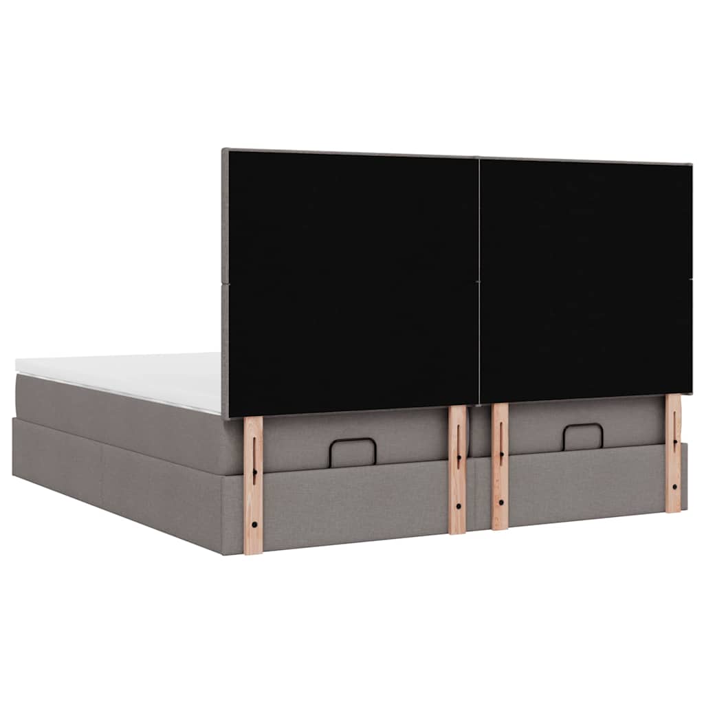 Struttura Letto Pouf con Materassi Tortora 180x200cm in Tessuto | homemem39