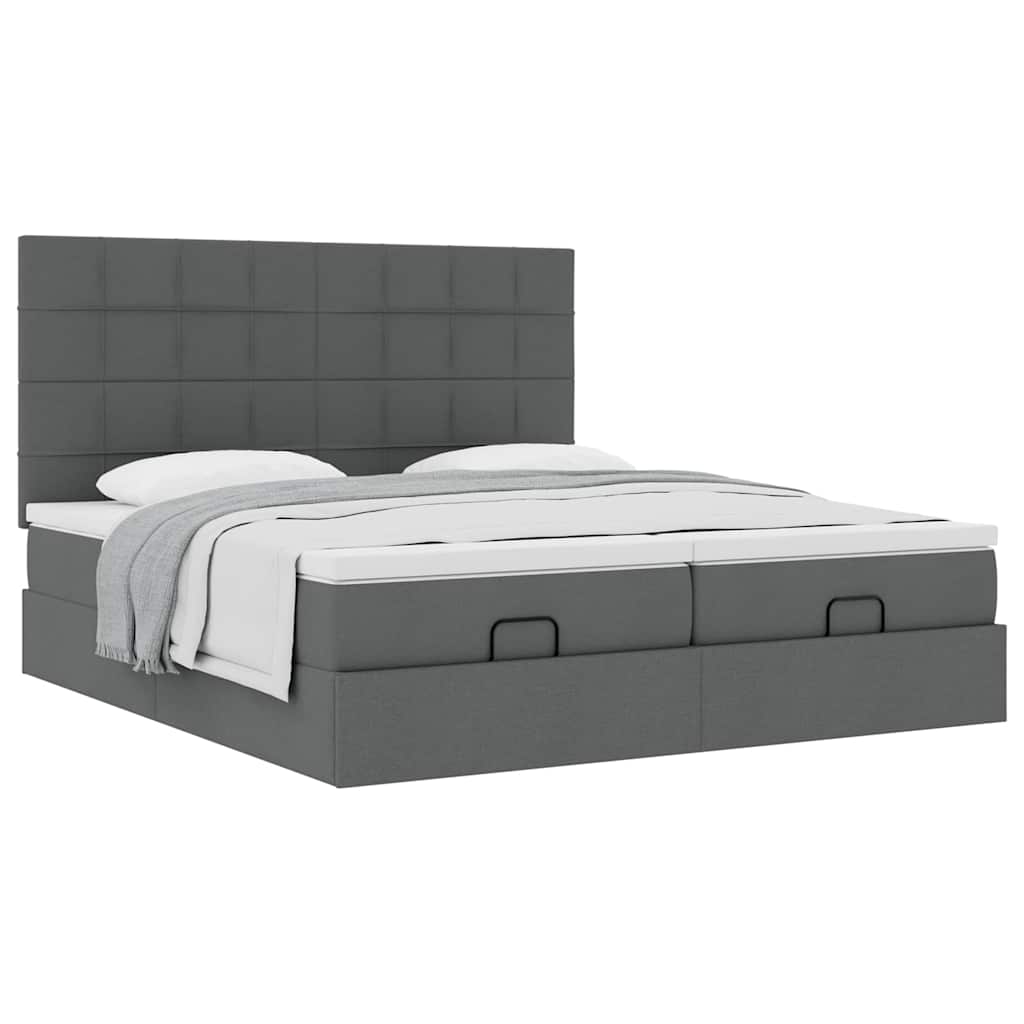 Struttura Letto Pouf con Materassi 160x200 cm in Tessuto | homemem39