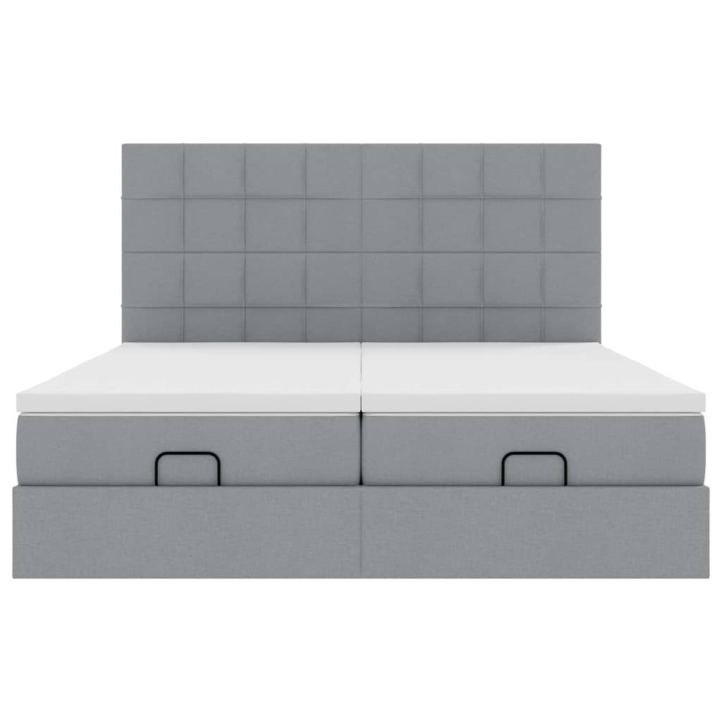 Struttura Letto Pouf con Materassi 180x200 cm in Tessuto - homemem39