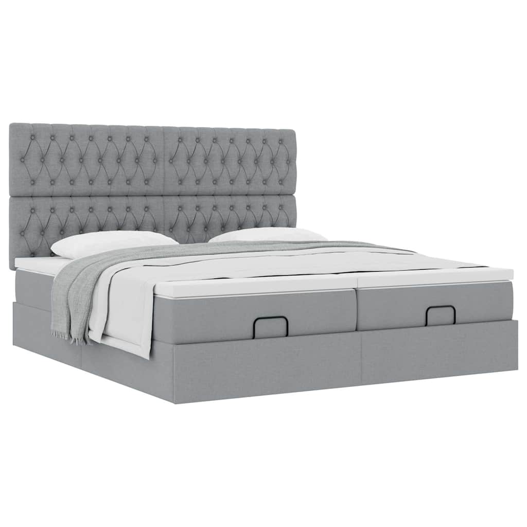 Struttura Letto Pouf con Materassi 160x200 cm in Tessuto | homemem39