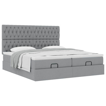 Struttura Letto Pouf con Materassi 160x200 cm in Tessuto | homemem39