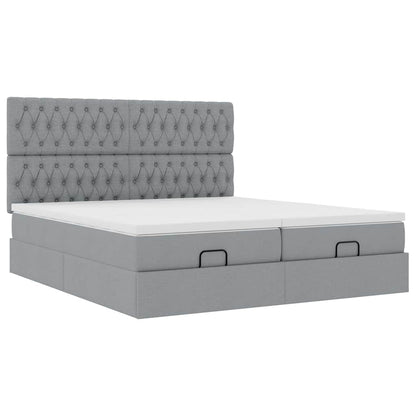 Struttura Letto Pouf con Materassi 160x200 cm in Tessuto | homemem39