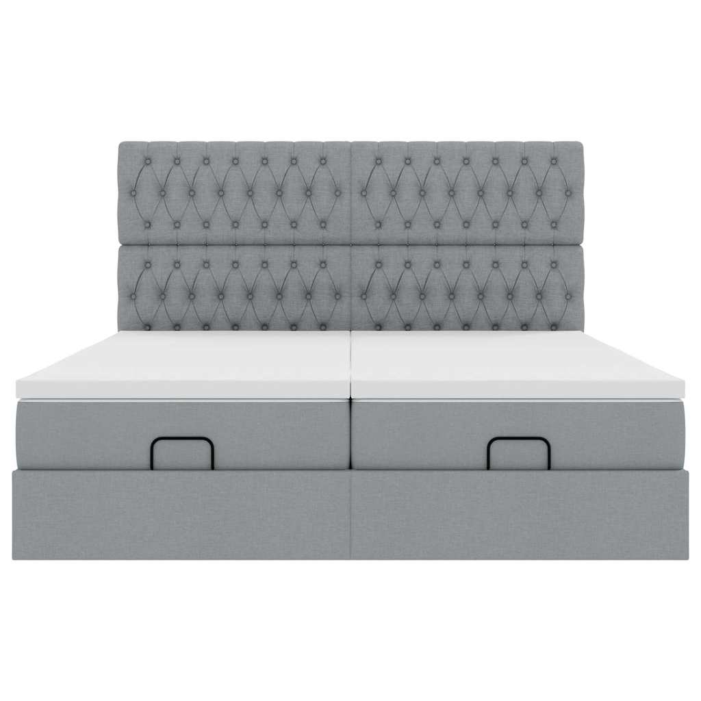 Struttura Letto Pouf con Materassi 160x200 cm in Tessuto | homemem39