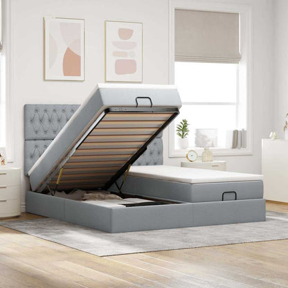 Struttura Letto Pouf con Materassi 160x200 cm in Tessuto | homemem39