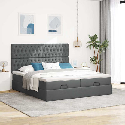 Struttura Letto Pouf con Materassi 160x200 cm in Tessuto | homemem39