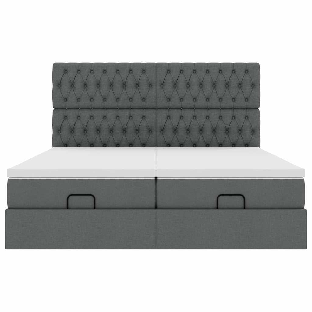 Struttura Letto Pouf con Materassi 160x200 cm in Tessuto | homemem39