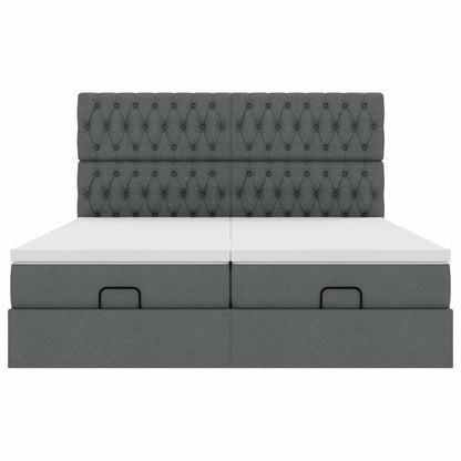 Struttura Letto Pouf con Materassi 160x200 cm in Tessuto | homemem39