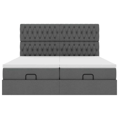 Struttura Letto Pouf con Materassi 180x200 cm in Tessuto - homemem39