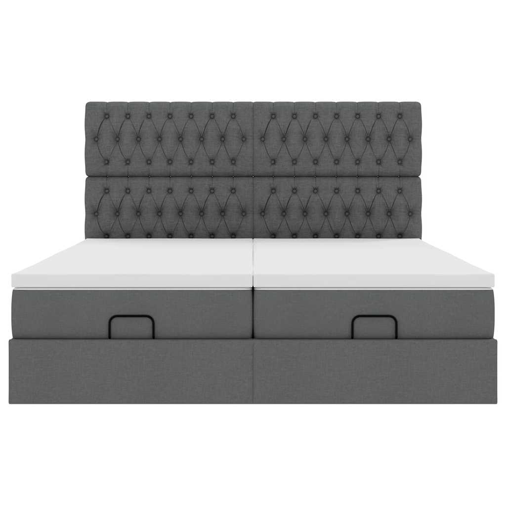Struttura Letto Pouf con Materassi 180x200 cm in Tessuto